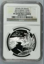 Israel, 2013 Silver Proof 2 Sheqalim, Jordan River, NGC PF69UC, 2800 Mint., Rare