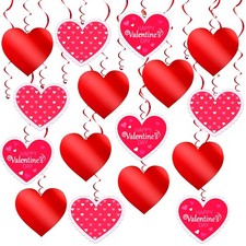 , Red Hearts Valentines Hanging Decorations - Pack of 30, No DIY Valentines...