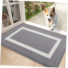 Indoor Door Mat, 32x20, Non-Slip Absorbent Resist Dirt Entrance 32" x 20" Grey
