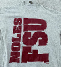 Vtg 90s Florida State Seminoles T Shirt Mens FITS L Gray NCAA Football Noles USA
