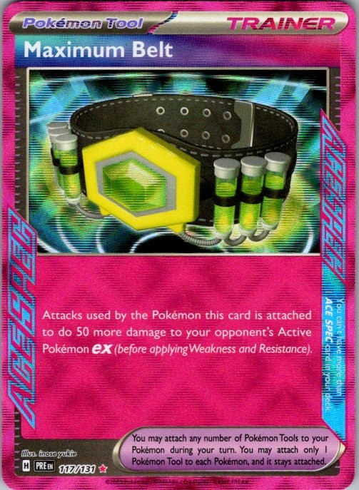 MAXIMUM BELT 117/131 HOLO PRISMATIC EVOLUTIONS POKEMON
