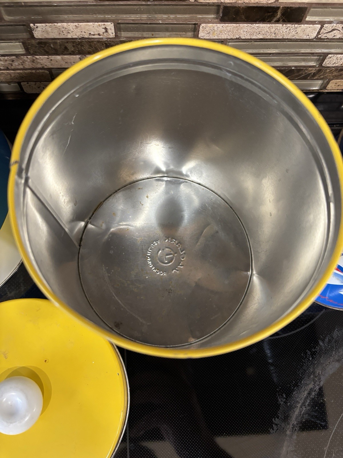 J.L. Clark Metal Tin Canister Set Pillsbury, Domino, Maxwell, Lipton w/lids