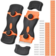 2 Pack Razor Blade Scraper 2in1 Plastic Metal Tool Cooktop Paint Glass Sticker