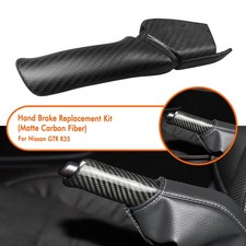 Car Inner Handbrake Replacement Kit Set For Nissan GTR R35 Matte Carbon Fiber