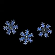 Northlight 3 Cascading White Blue Snowfall LED Snowflake Christmas Lights 6.5"