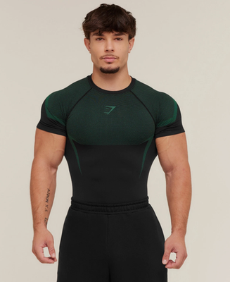 トップス  onyx 5.0 seamless t-shirt Gymshark Onyx 5.0 Seamless T-shirt Black/Onyx Grey Men's - SS25 - US