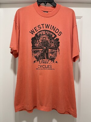 Westwinds Cycles Shirt Vintage Motorcycle Chopper Native American Florida