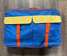 Maleta Fisher Price My First Luggage 1989 para niños azul primario poliéster ¡de colección rara!