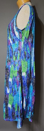 Size M, Dress By Periwinkle, Sleeveless Blue Abstract Breathable Design Lite Wt. - Picture 4 of 15