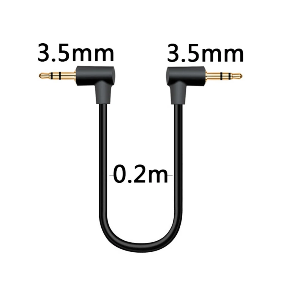 R45 Klinkenkabel 3,5mm AUX Kabel Stereo Audio Kabel Klinkenstecker 90° gewinkelt - Bild 3 von 4