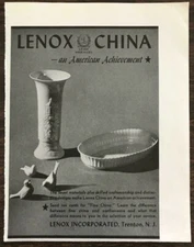 1942 Lenox China Print Ad An American Achievement