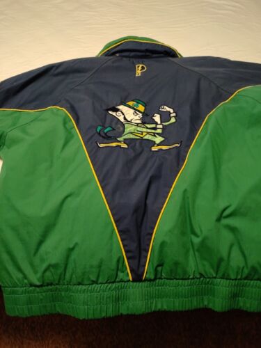 Vintage 90s Pro Player Notre Dame Fighting Irish Puffer Coat Jacket XL No Hood - Picture 2 of 9