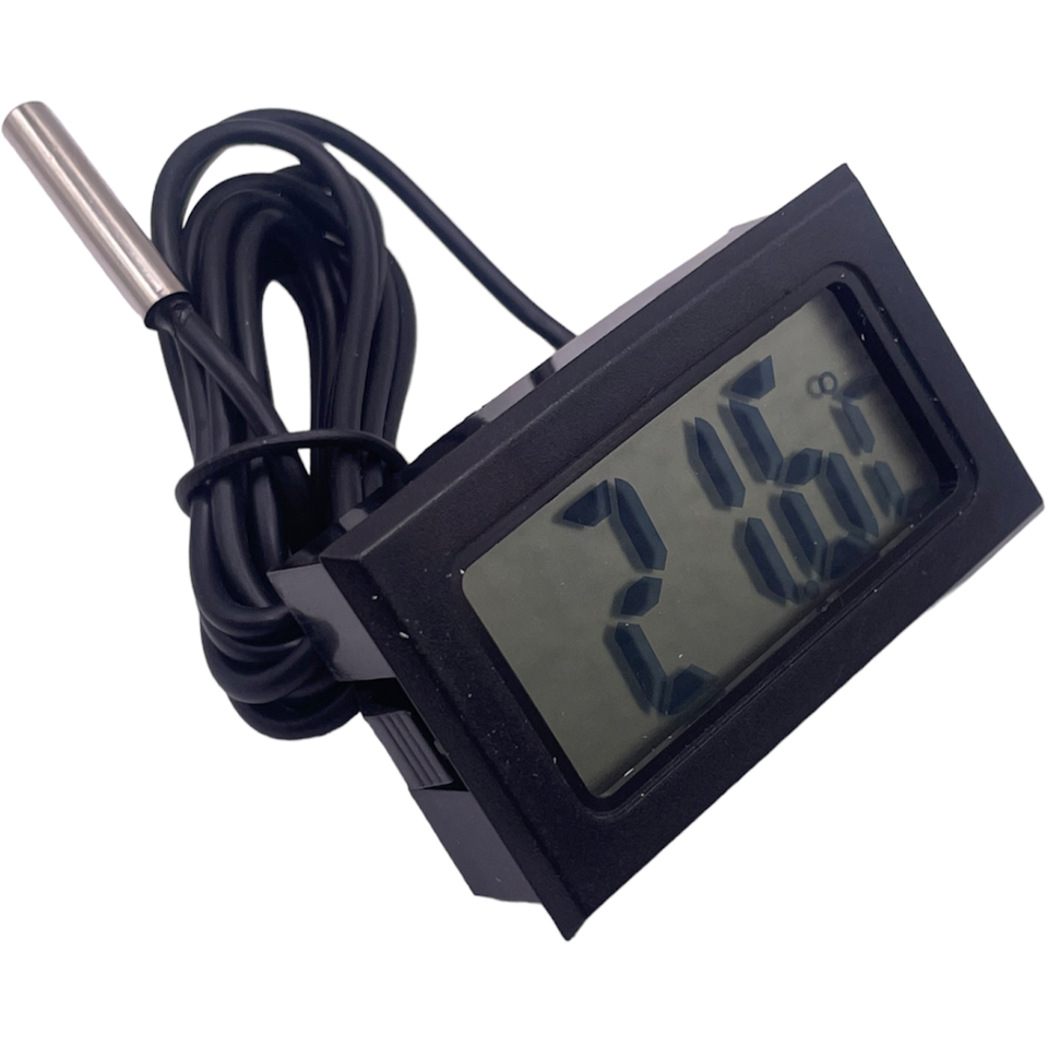 Digital Thermometer LCD Temperature Meter 1m Wired Home Grow Room Temp ...