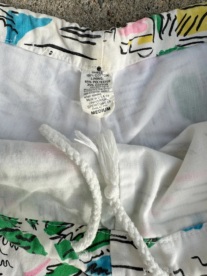 80's Vintage OE  Ocean Earth Beach Board Short Surf Swim Trunks  35" Drawstring - Image 2 of 3