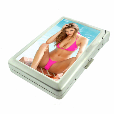Norwegian Pin Up Girls D5 Cigarette Case with Built in Lighter Metal Wallet 