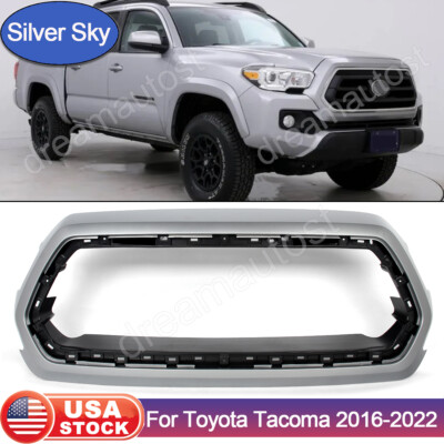 For Toyota Tacoma 2016-23 Silver Sky Grille Outer Frame Surround+Bracket Holder