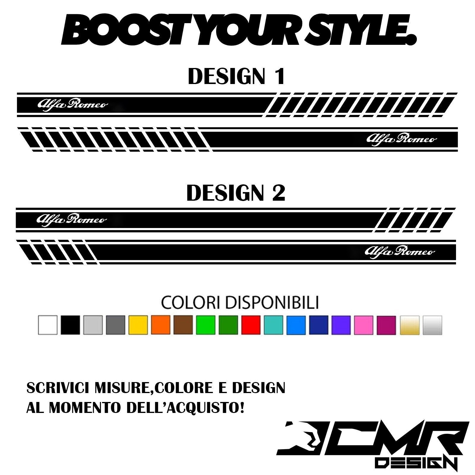 Adesivi LATERALI Per Alfa Romeo - Fasce Laterali 147 MITO Ducati Corse Stickers Giulietta Tuning Decals - Foto 8