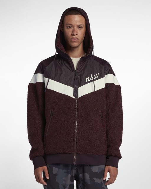 Nike Sportswear NSW Sherpa Windrunner Men's Jacket Full Zip Hooded Medium for sale online | eBay