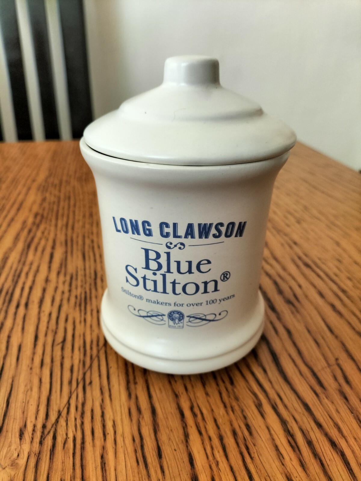Long Clawson Blue Stilton Ceramic Jar Pot with Lid London Pottery