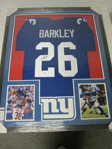 saquon barkley framed jersey
