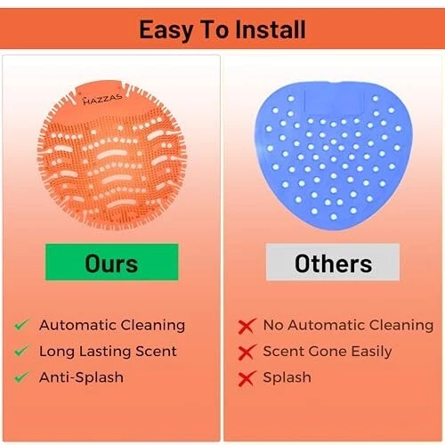 10-pack Hazzas Orange-Scented Urinal Screen Deodorizer Mats.  - Image 4 of 4