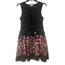 Yumi Dress from ModCloth Black XS Sleeveless Party Dress Colorful Embroidered