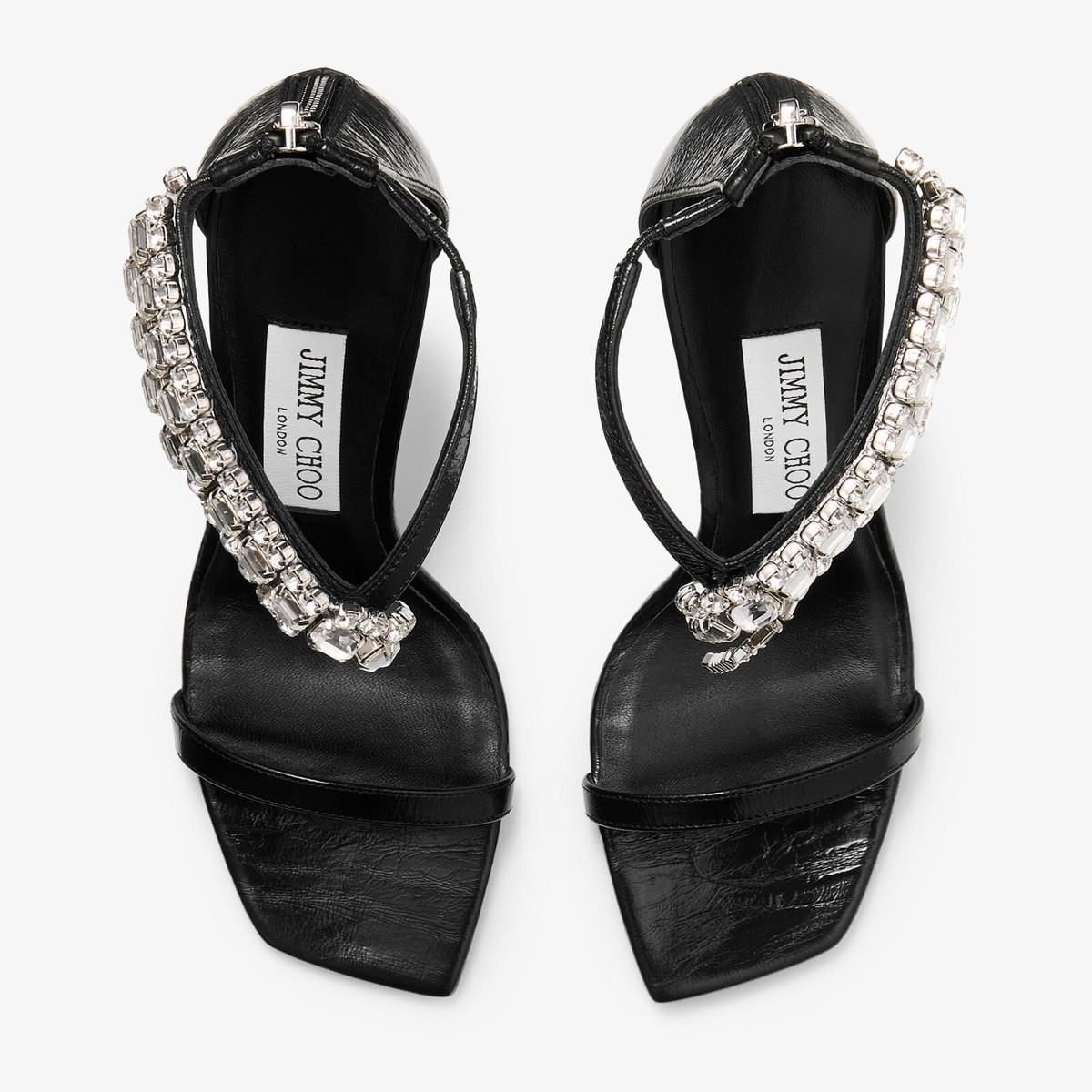 JIMMY CHOO Verity 100 $1295 Black Vintage Metallic Leather