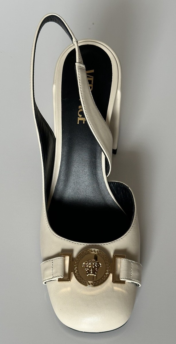 VERSACE★素敵!Medusa Head Sling Back Patent Leather Versace Medusa Head Sling Back Calf Leather Shoes 7 US (37