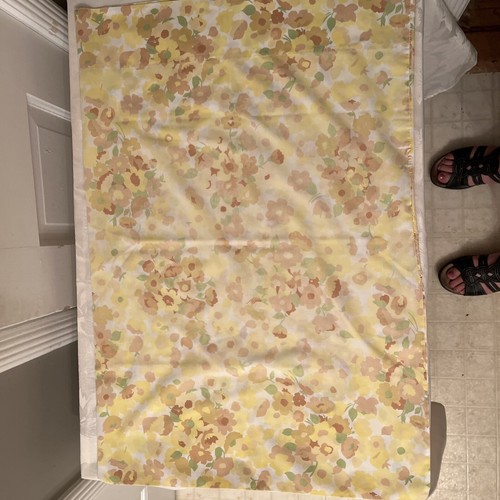 VINTAGE WAMSUTTA ULTRACALE MID MOD YELLOW FLORAL Twin FLAT SHEET + 2 Pillowcase - Picture 13 of 18