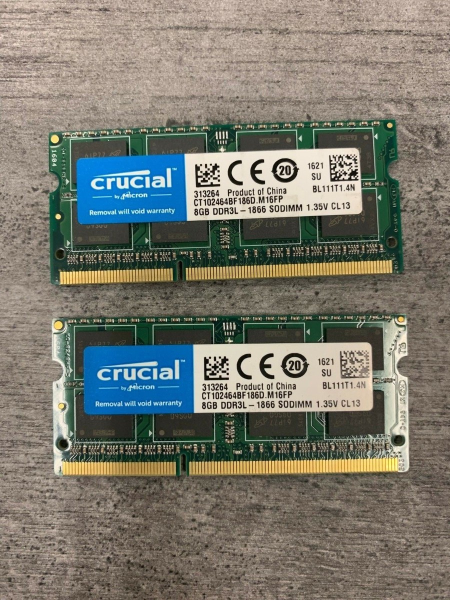 US 16GB 2X8GB 2RX8 PC3L-12800S 1600MHZ 204PIN 1.35V SODIMM Non-ECC Laptop Memory
