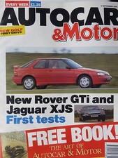AUTOCAR 91/09/04  JAGUAR XJS ROVER 220 GTi LOTUS ELITE CATERHAM 7 FIAT PANDA 4x4