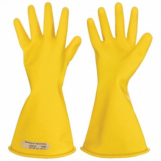 ANSELL CLASS 00 Y 14 Electrical Insulating Gloves, size 10 yll Voltage Class 00