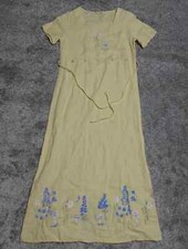 Harve Benard Shift Linen Dress Women's Size 8 Yellow Square Neck Short Sleeve