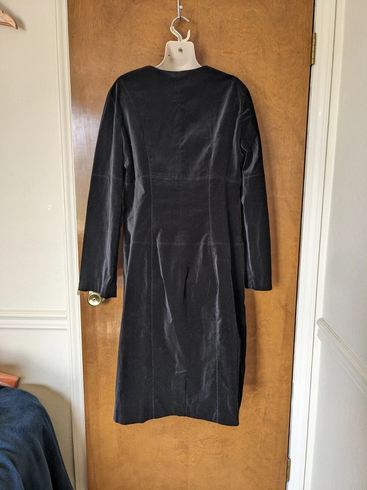 Shape FX Black Women's 14 Velvet Long Sleeve Bodycon Short Sheath Dress - Imagem 2 de 4