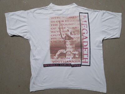 MEGADETH 1994 Vintage T-Shirt Youthanasia World Tour METAL RaRe