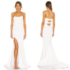 Noel and Jean Katie May Divinity Back Cutout Maxi Gown in Ivory White Size XS