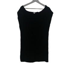 Xhilaration black cap sleeve bodycon ribbed shirt dress XL