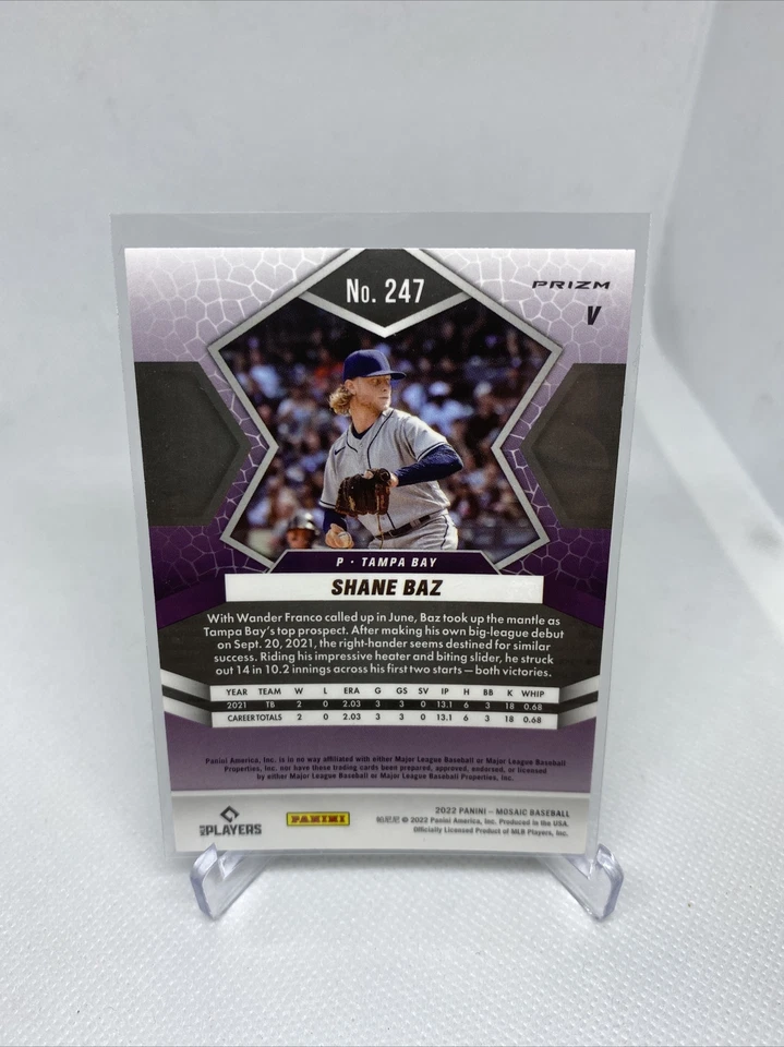 2022 MOSAIC CHOICE PRIZMS SILVER VARIATIONS RC SHANE BAZ RAYS PRIZM - Image 2 of 2