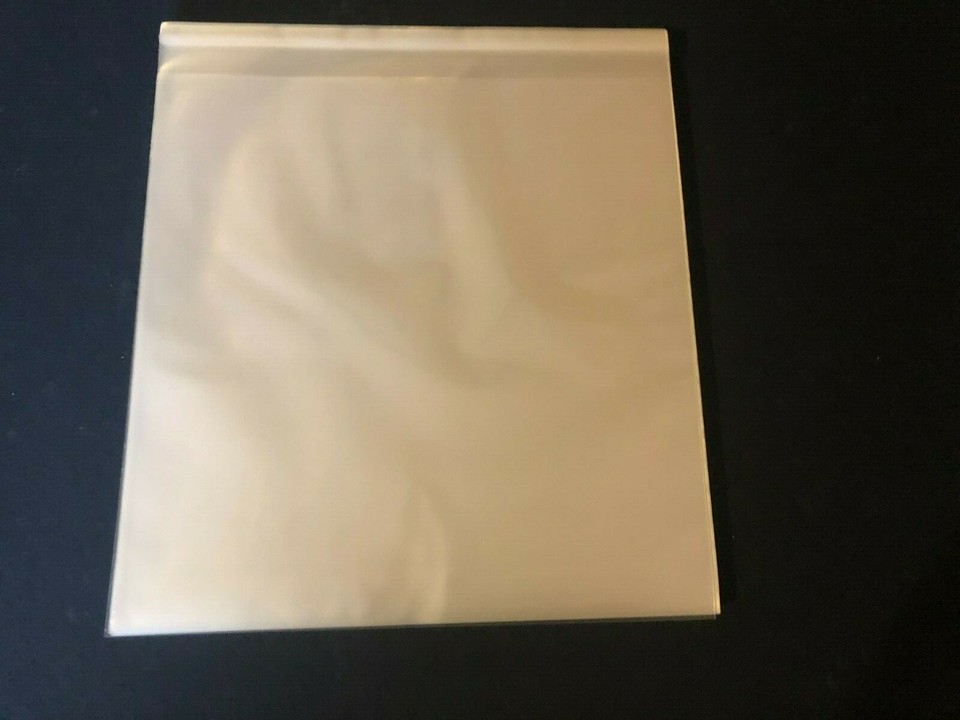50 Record Sleeves Resealable Flap clear Plastic Outer 33 RPM LP Cover ...