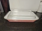 Vintage Pyrex Pink Daisy 548-B Space Saver 1 1/4qt 1957-1962 W/lid