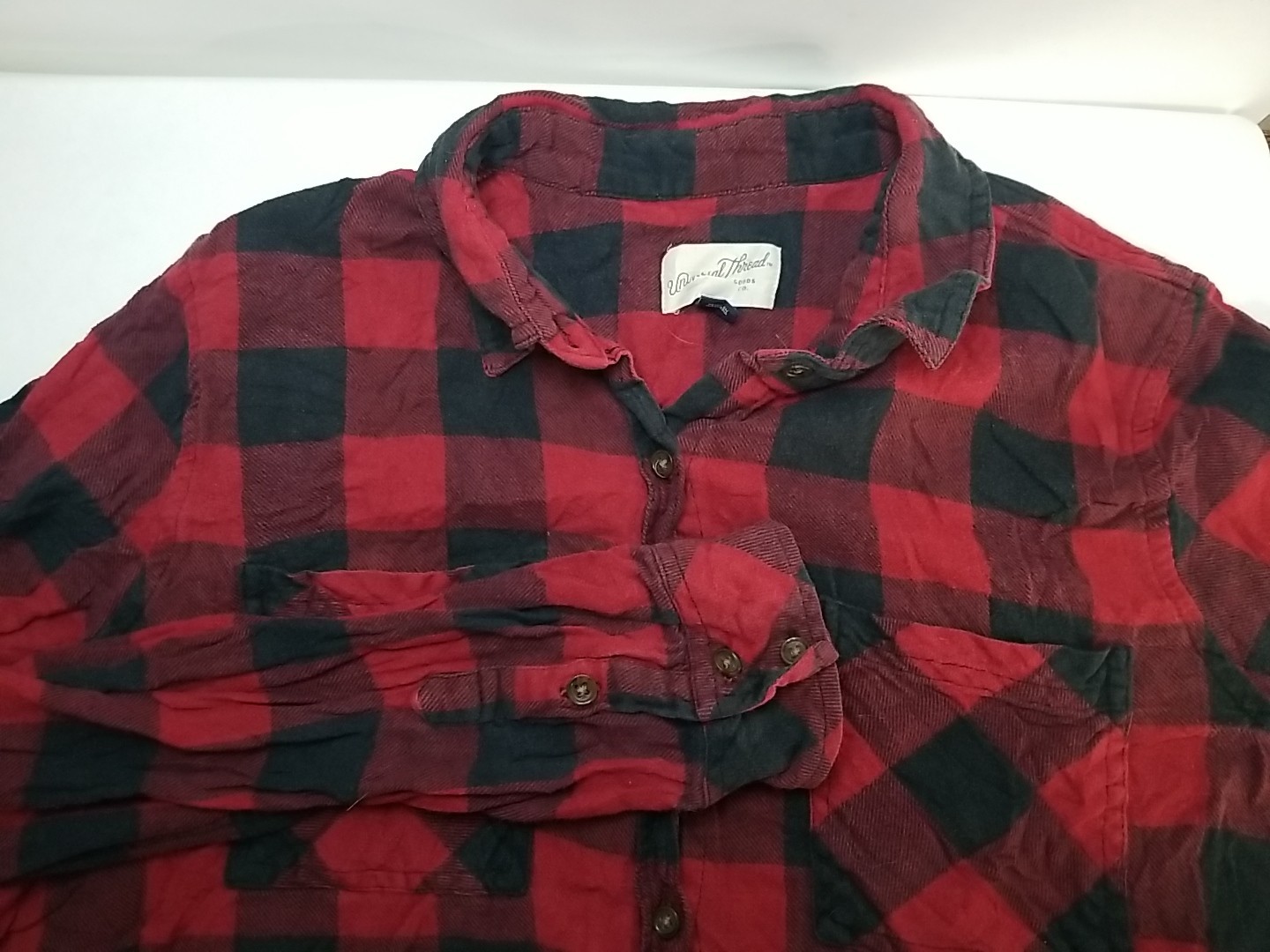 Universal Thread Plaid Flannel Button Up Shirt Wo… - image 1