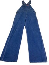 Dickies Dungarees Adult 34x32 Blue Overalls Denim Bib Work Wear Carpenter Mens