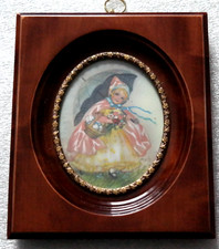 R. Moch Lupenmalerei Miniaturen Bild Fest " Zum Muttertag " Rahmen 12 x 14 cm