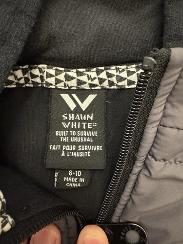 Kids 8-10 Shaun White Lightweight Jacket Black and Gray - Picture 3 of 10