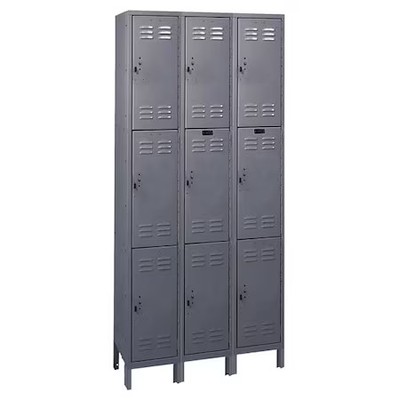 Zoro Select 4Vfg8 Wardrobe Locker, 36 In W, 15 In D, 78 In H, (3) Tier, (3),