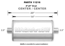 Magnaflow 11216 Muffler - 2-1/2 in Center Inlet - 2-1/2 in Center Outlet - 14 x