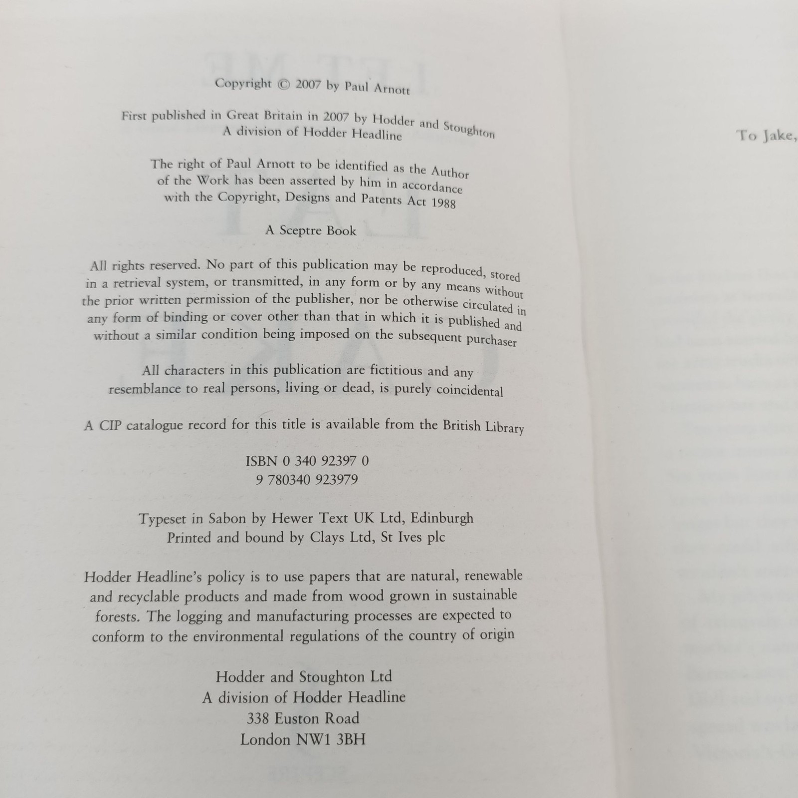 Let Me Eat Cake Paul Arnott Hardcover Sceptre UK 2007 Memoir ISBN 0340923970 image 8