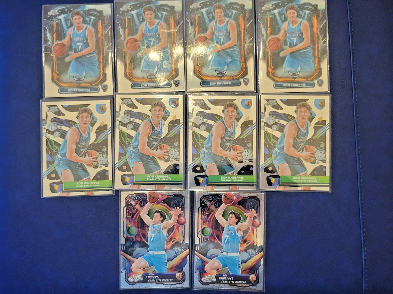 Kon Knueppel 2025/26 Topps Chrome Cosmic Rookie Base Lot Hornets (10 Cards)