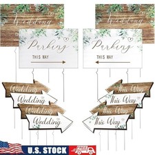 Wedding Directional Signage Package W/ Stakes Arrow Parking Signs Guide New