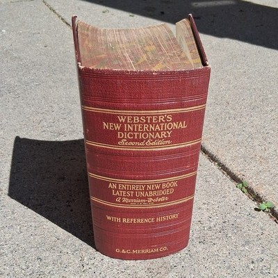Webster's New International Dictionary  2nd Ed Unabridged Hardcover Merriam 